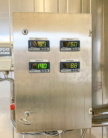 control cabinet with temperature display